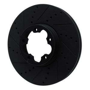 Ford Transit-350 HD/DRW Brake Rotor (1) - Front Left - R1 Concepts - Drilled & Slotted - Black - `15-`25